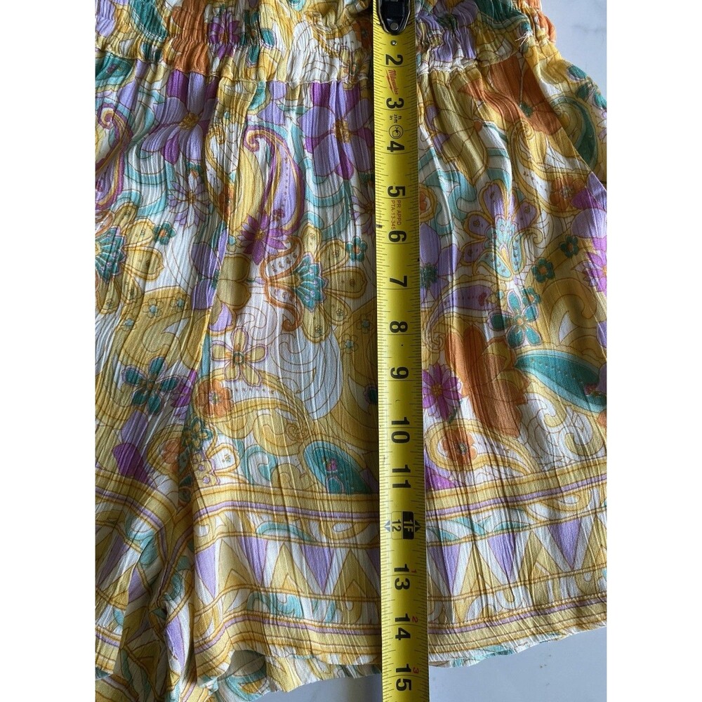NWT Angie Womens Yellow Floral Elastic Waist Shorts Size M 100% Rayon - Picture 9 of 10